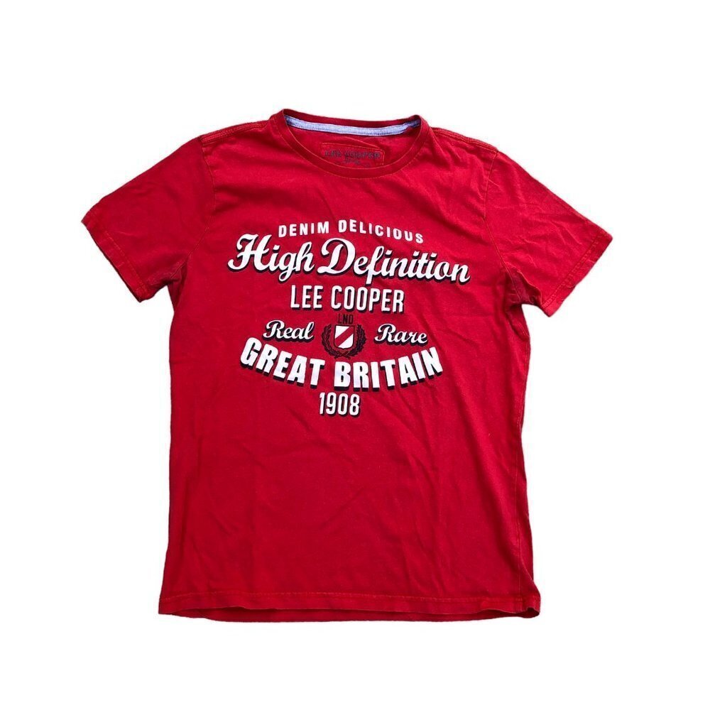 LEE COOPER Great Britain T Shirt Men's MEDIUM Red Short Sleeve Crew Top​​​​​​